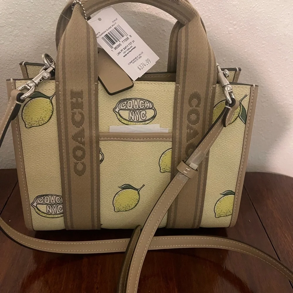 Coach Lemon Print Tan Satchel - Picture 1 of 5